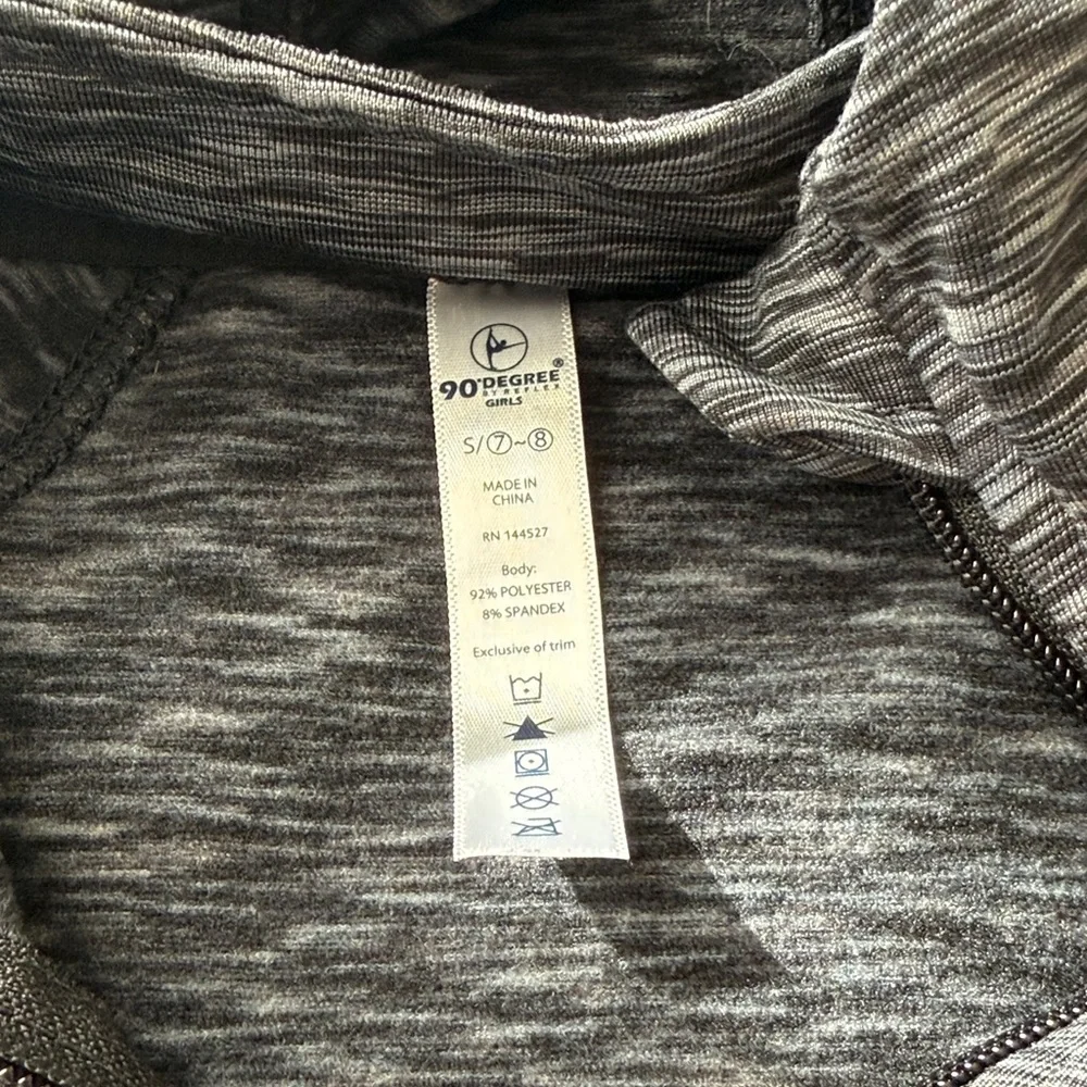 90 Degree By Reflex Charcoal Kids Jacket with Hood Size 7/8